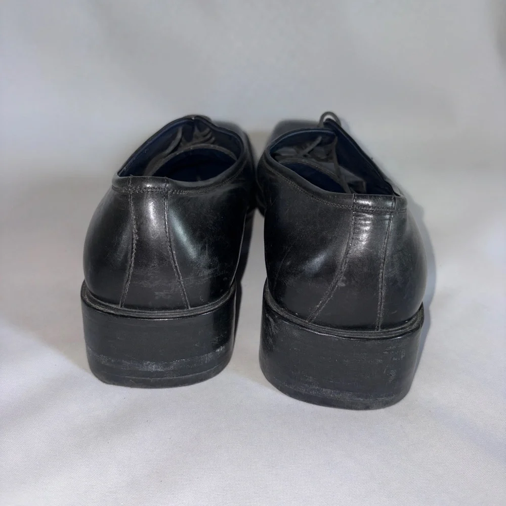 Salvatore Ferragamo Black Leather‎ Lace-Up Derby Shoes Size 8